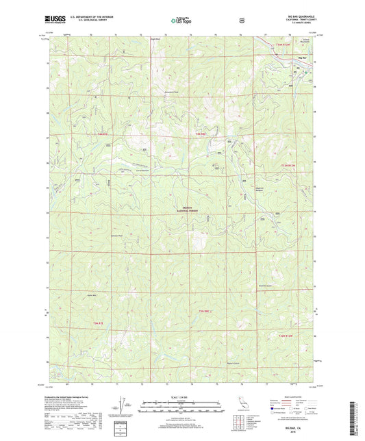 Big Bar California US Topo Map Image