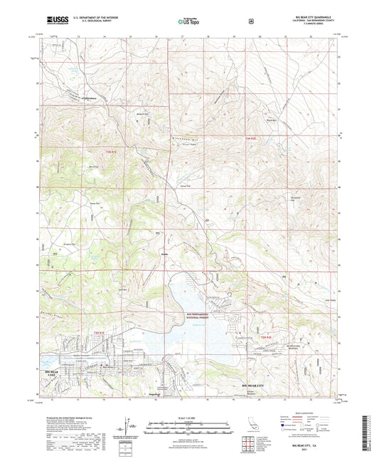 Big Bear City California US Topo Map Image