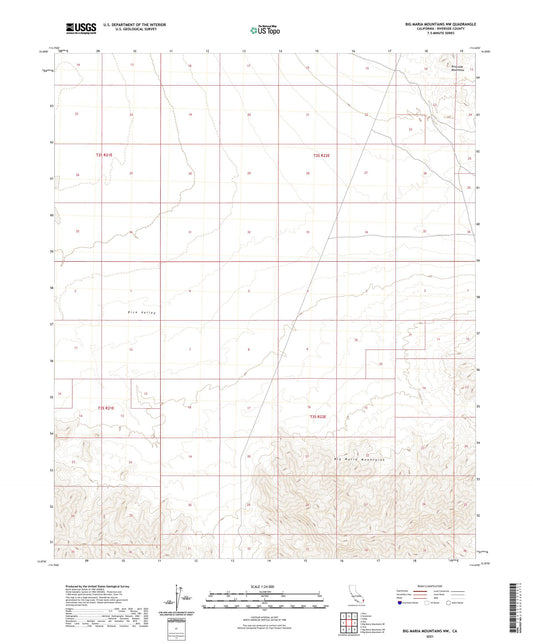Big Maria Mountains NW California US Topo Map Image