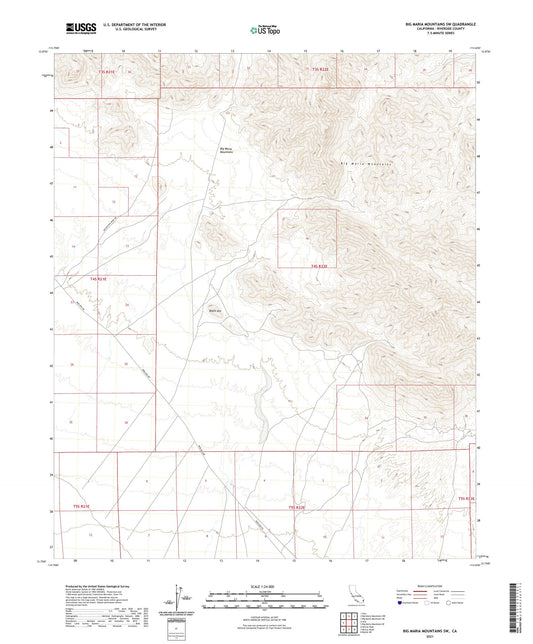Big Maria Mountains SW California US Topo Map Image