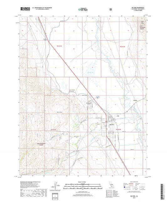 Big Pine California US Topo Map Image