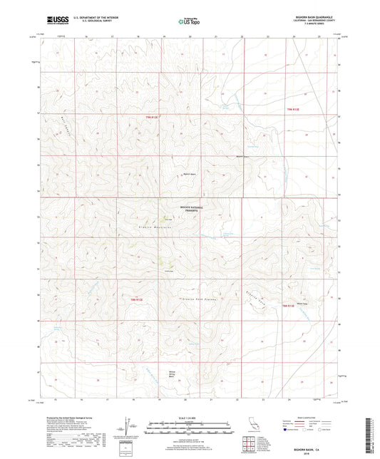 Bighorn Basin California US Topo Map Image