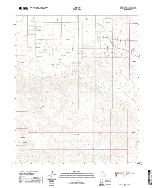 Bighorn Canyon California US Topo Map Image