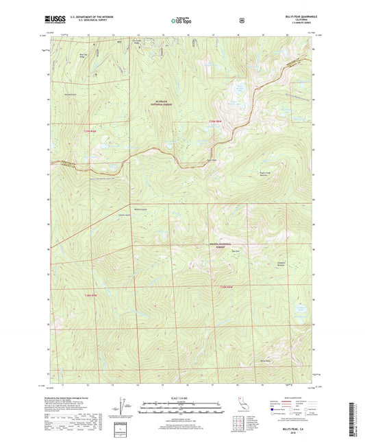 Billys Peak California US Topo Map Image