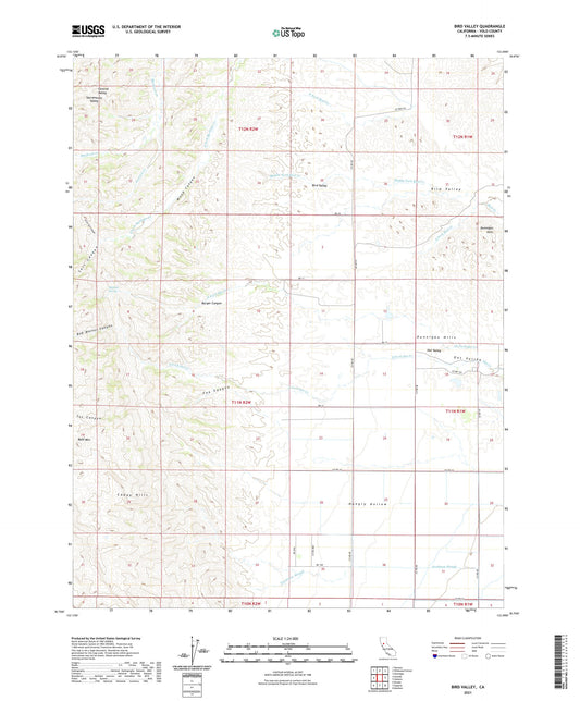 Bird Valley California US Topo Map Image