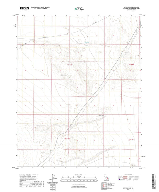 Bitter Spring California US Topo Map Image