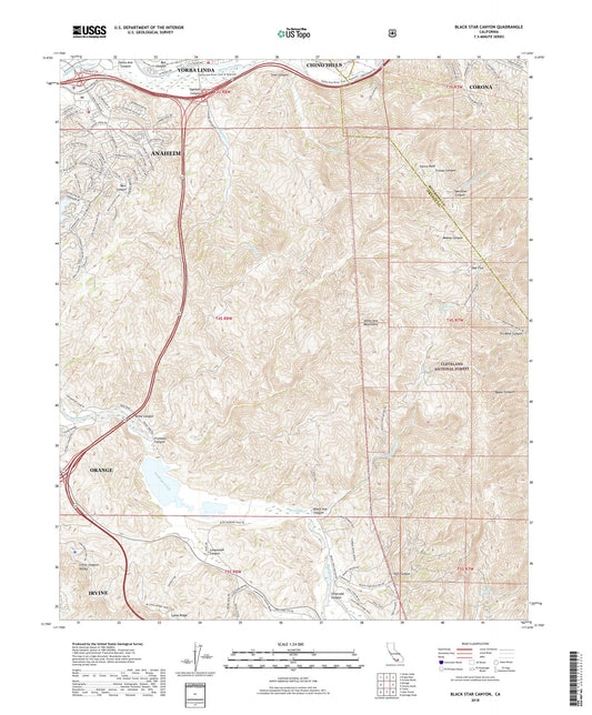 Black Star Canyon California US Topo Map Image
