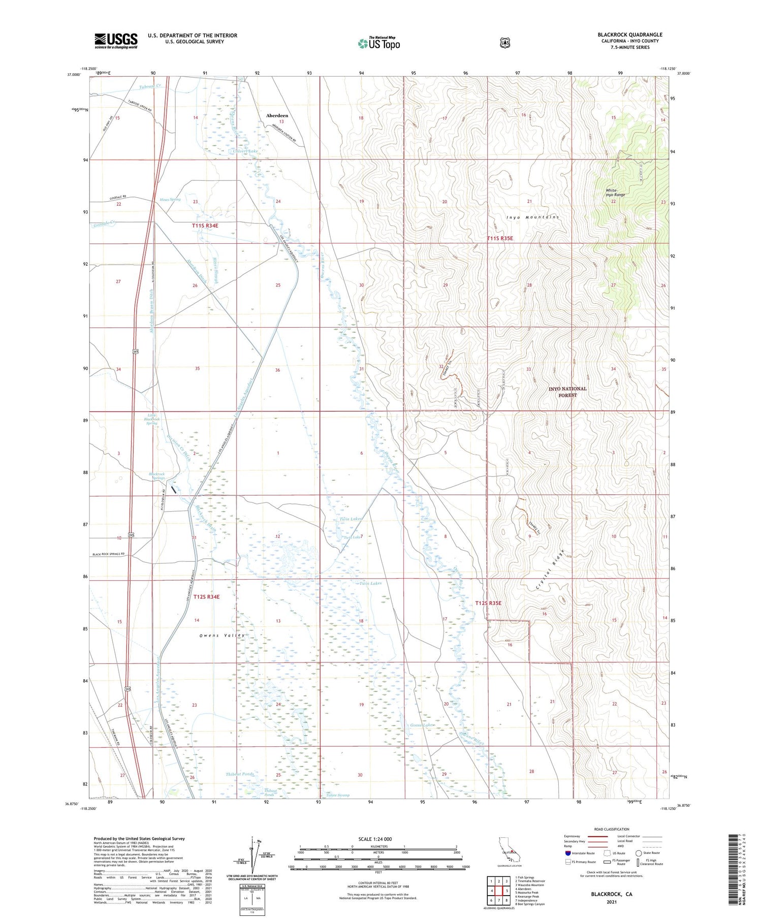 Blackrock California US Topo Map Image