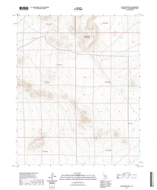 Blackwater Well California US Topo Map Image