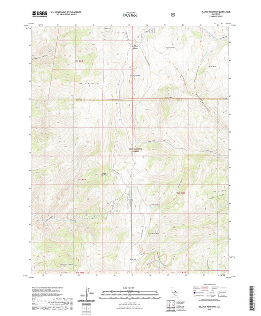 Blanco Mountain California US Topo Map Image