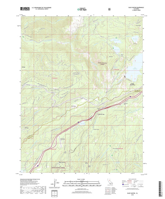 Blue Canyon California US Topo Map Image