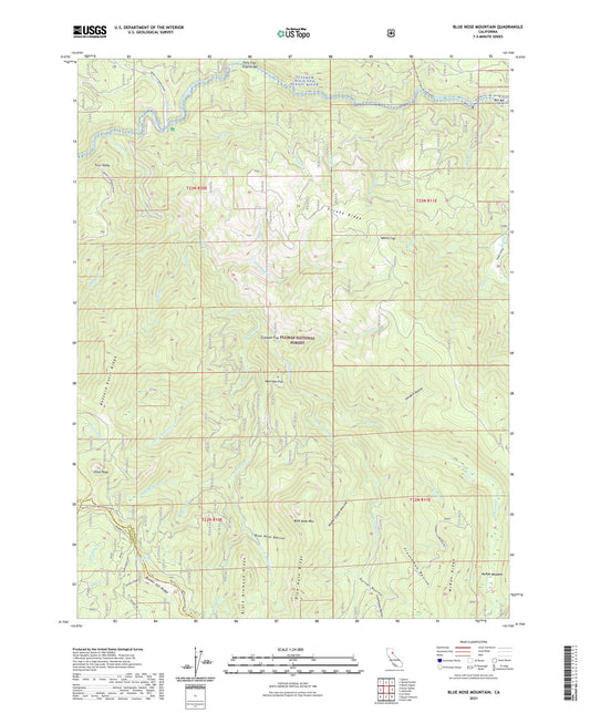 Blue Nose Mountain California US Topo Map Image