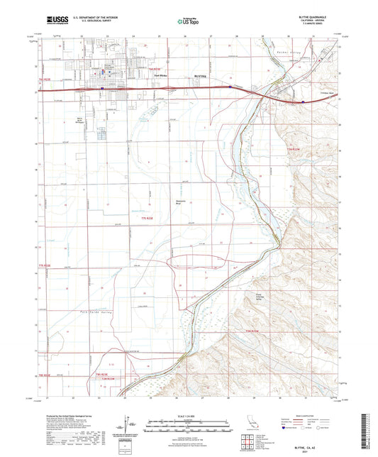 Blythe California US Topo Map Image