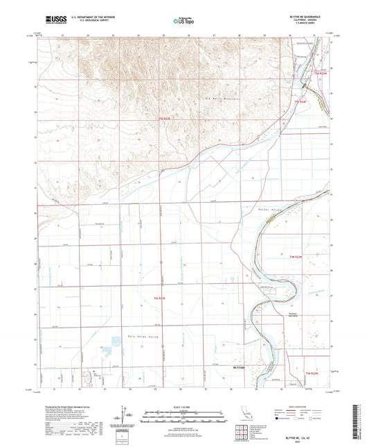 Blythe NE California US Topo Map Image
