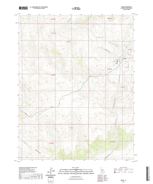 Bodie California US Topo Map Image