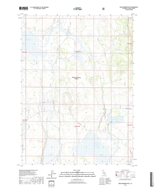 Boles Meadow East California US Topo Map Image