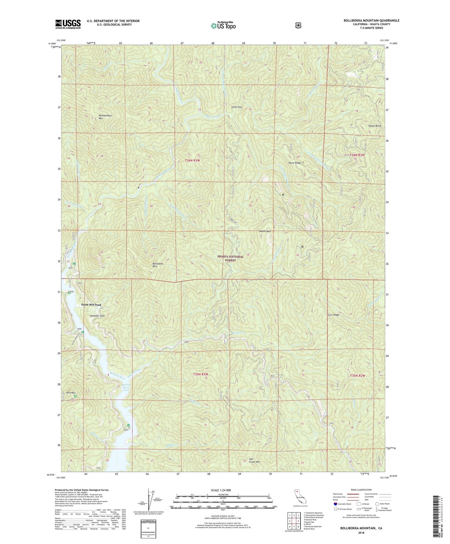Bollibokka Mountain California US Topo Map Image