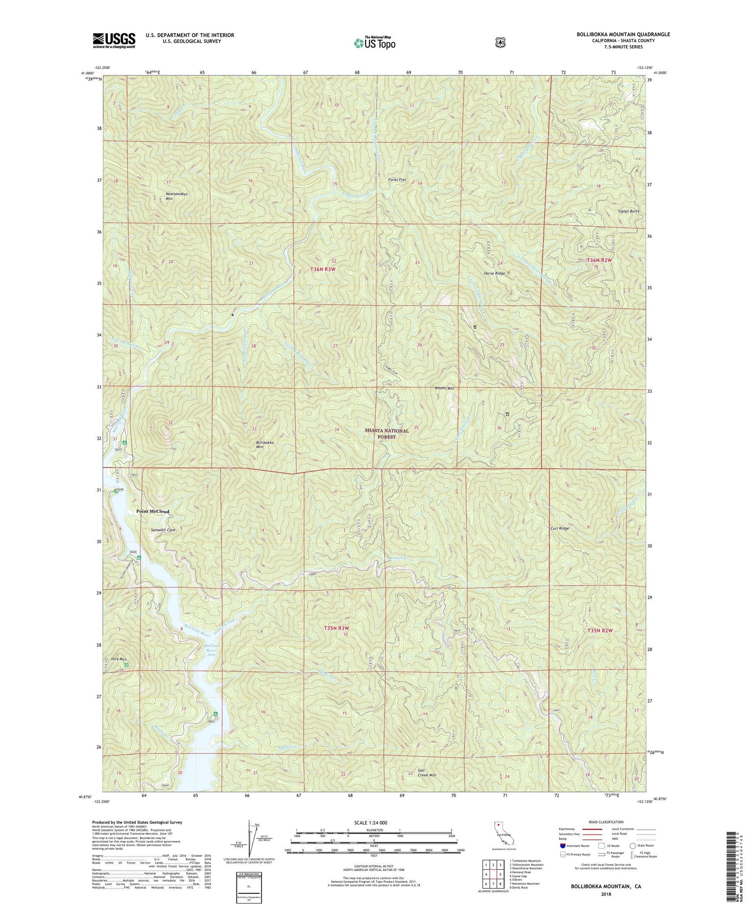 Bollibokka Mountain California US Topo Map Image