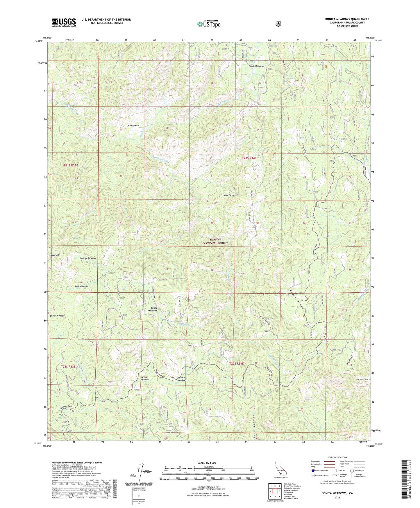 Bonita Meadows California US Topo Map Image