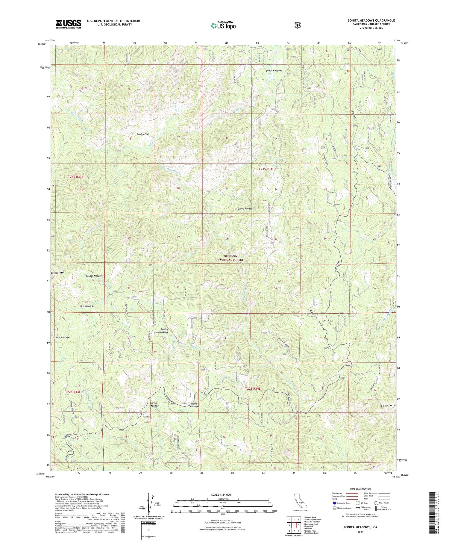 Bonita Meadows California US Topo Map Image