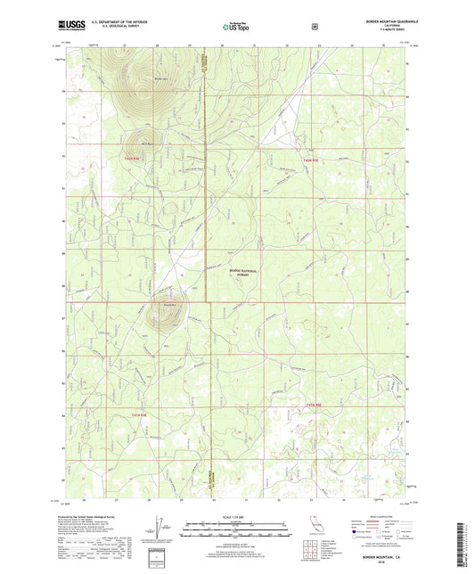 Border Mountain California US Topo Map Image