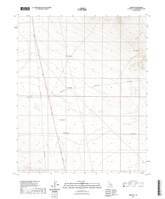 Boron NE California US Topo Map Image
