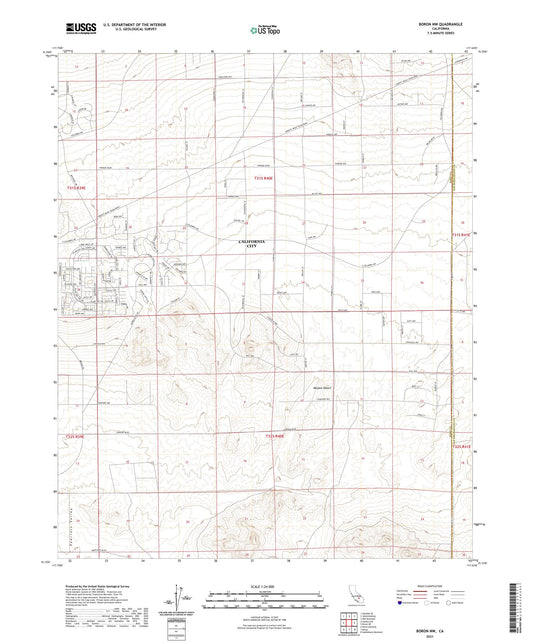 Boron NW California US Topo Map Image