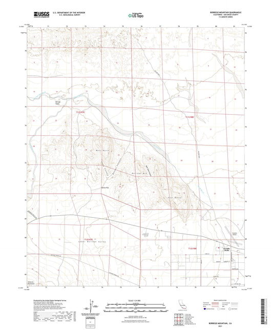 Borrego Mountain California US Topo Map Image