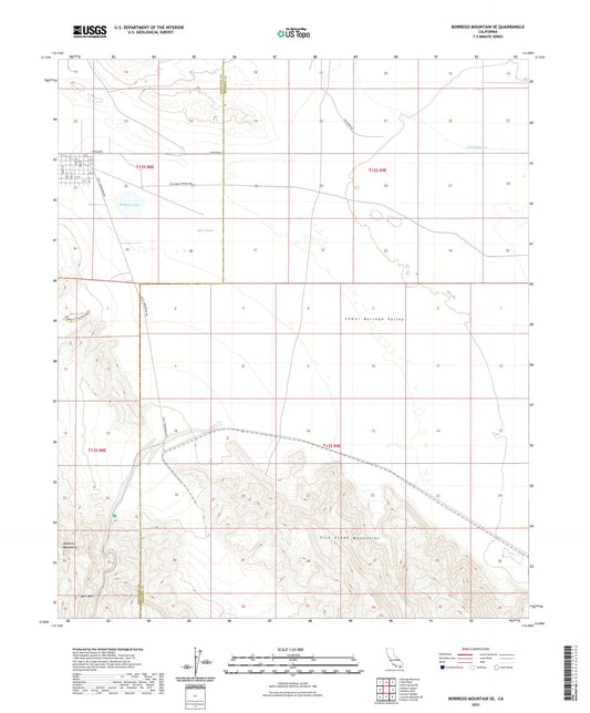 Borrego Mountain SE California US Topo Map Image