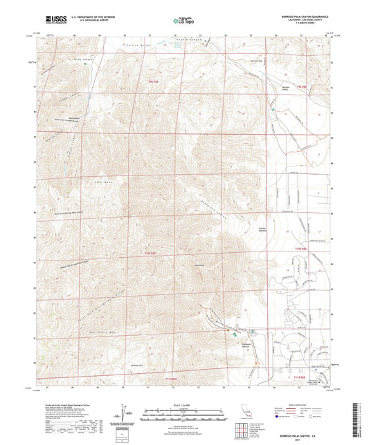Borrego Palm Canyon California US Topo Map Image