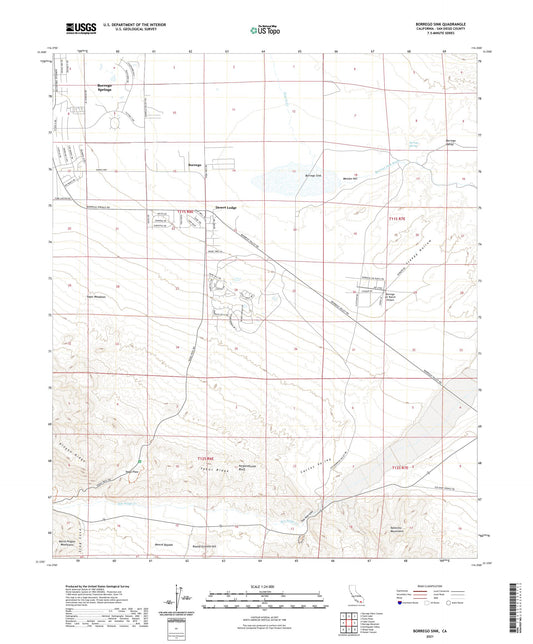 Borrego Sink California US Topo Map Image