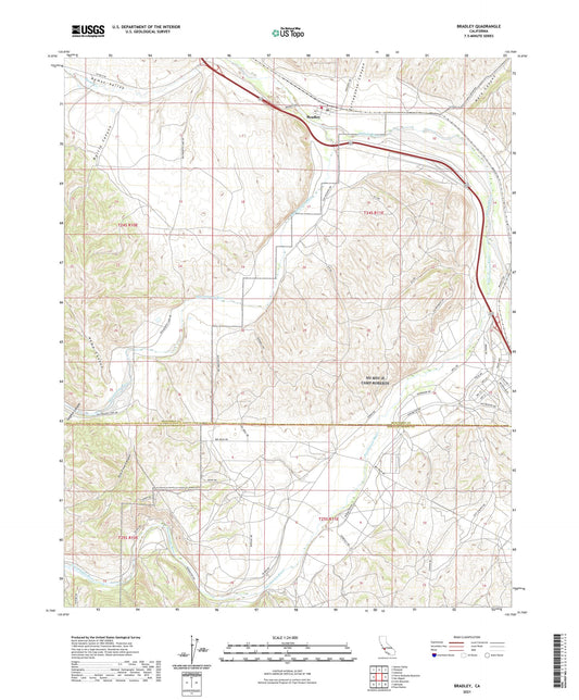 Bradley California US Topo Map Image