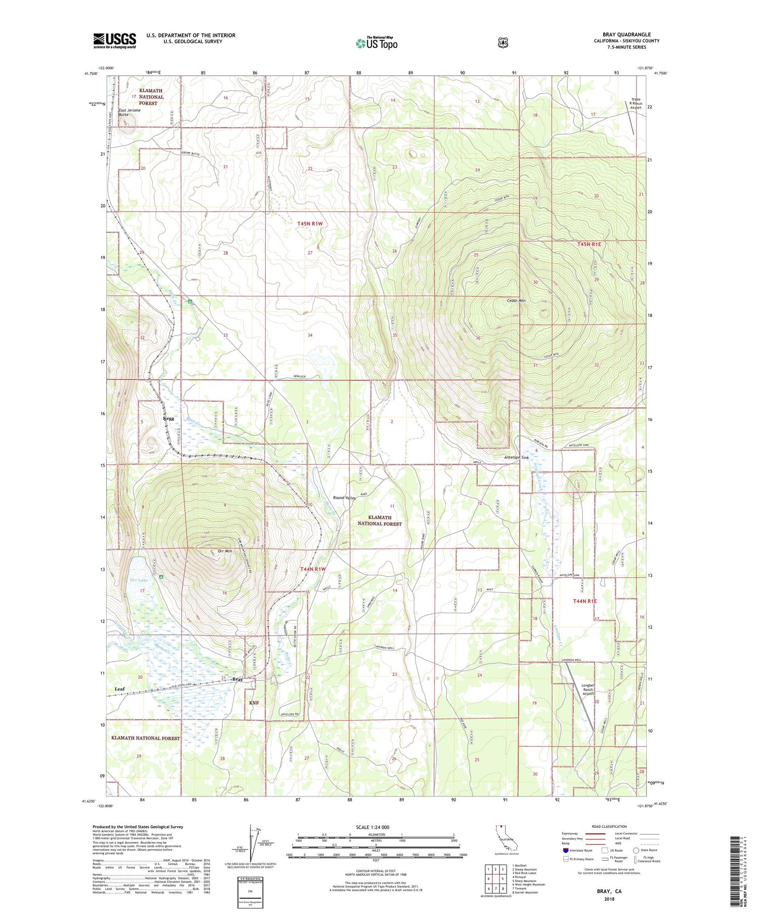Bray California US Topo Map Image