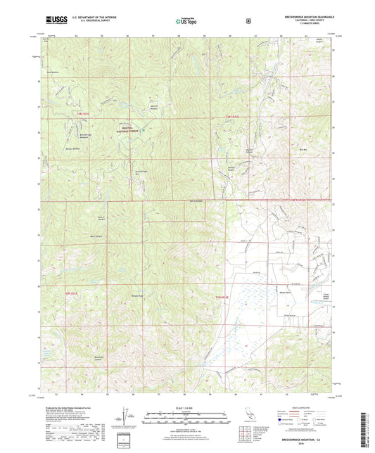 Breckenridge Mountain California US Topo Map Image