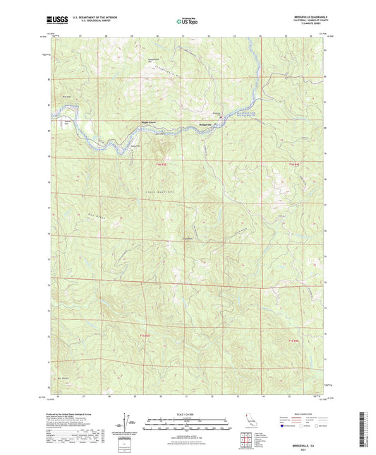 Bridgeville California US Topo Map Image
