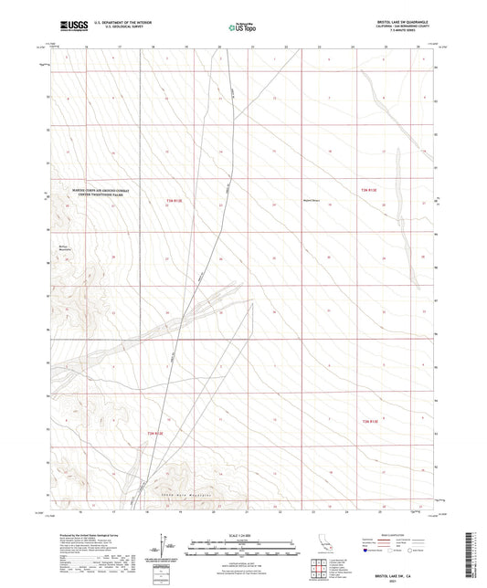 Bristol Lake SW California US Topo Map Image