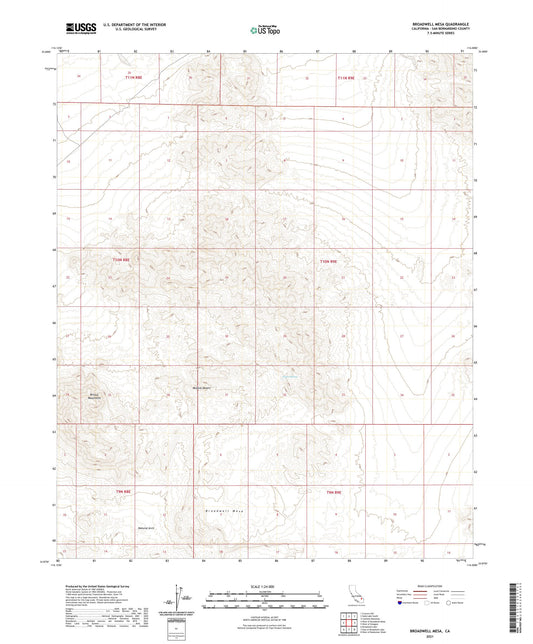 Broadwell Mesa California US Topo Map Image
