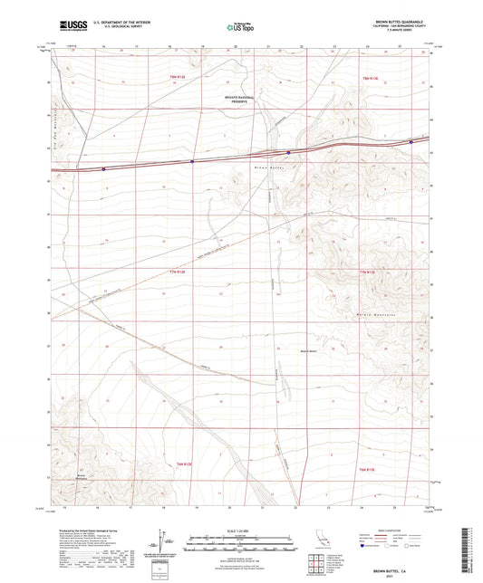 Brown Buttes California US Topo Map Image