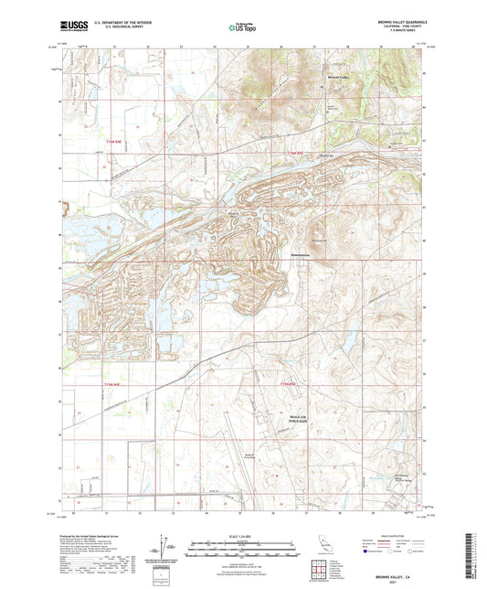 Browns Valley California US Topo Map Image