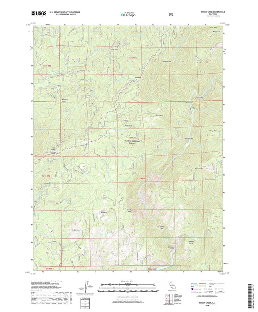 Brush Creek California US Topo Map Image