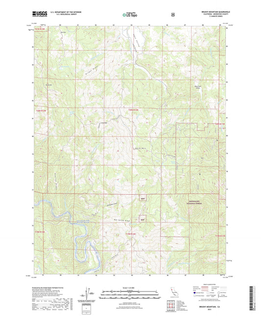 Brushy Mountain California US Topo Map Image