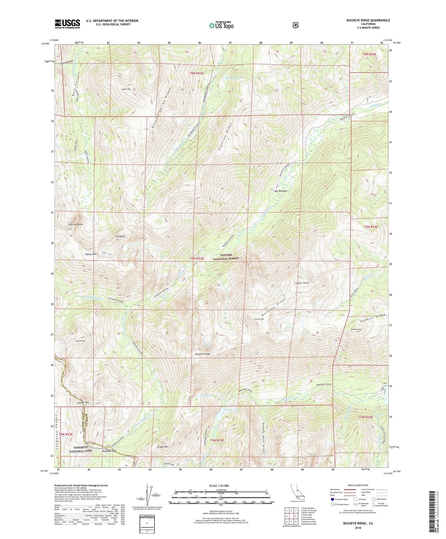 Buckeye Ridge California US Topo Map Image