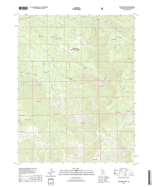 Buckhorn Peak California US Topo Map Image