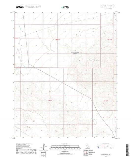 Budweiser Wash California US Topo Map Image