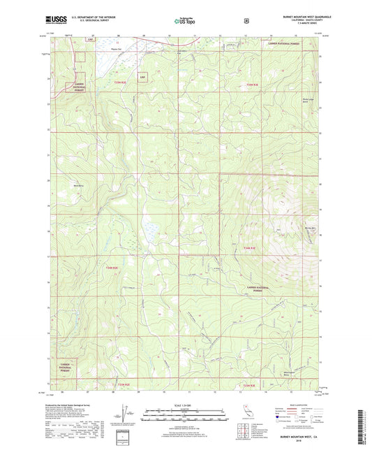 Burney Mountain West California US Topo Map Image