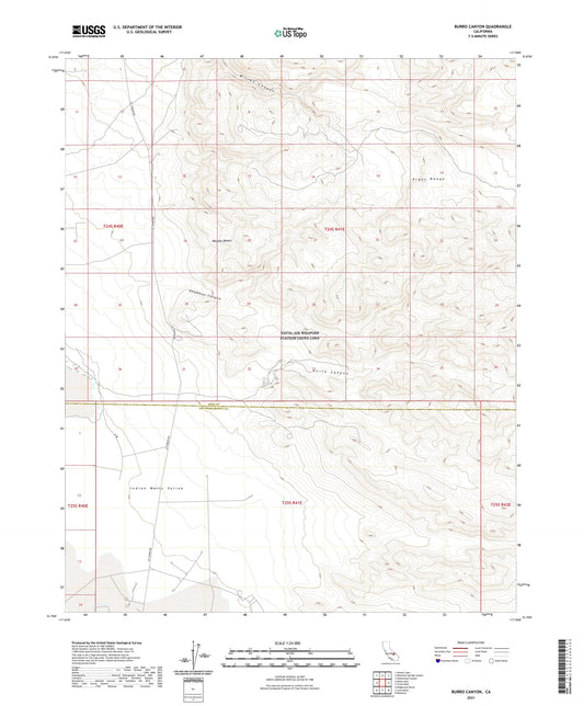Burro Canyon California US Topo Map Image