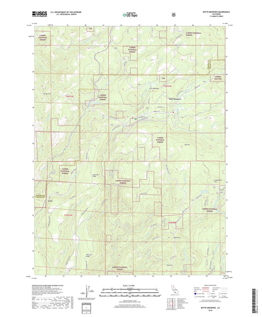 Butte Meadows California US Topo Map Image