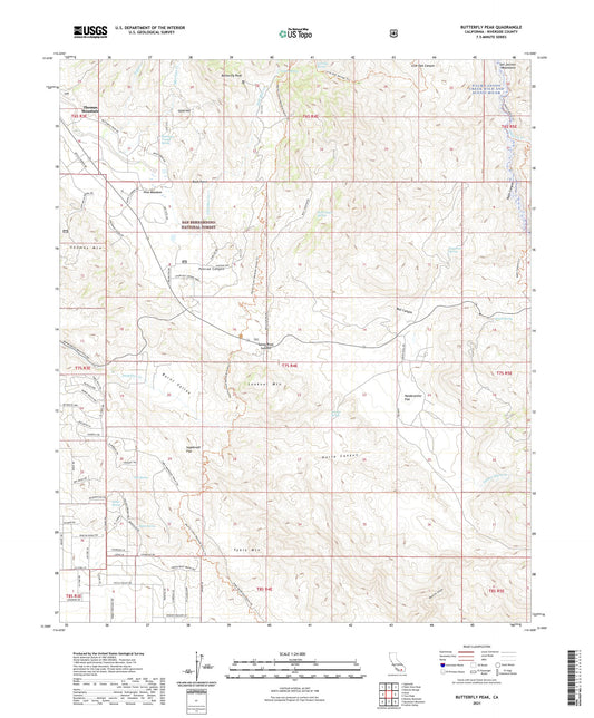 Butterfly Peak California US Topo Map Image