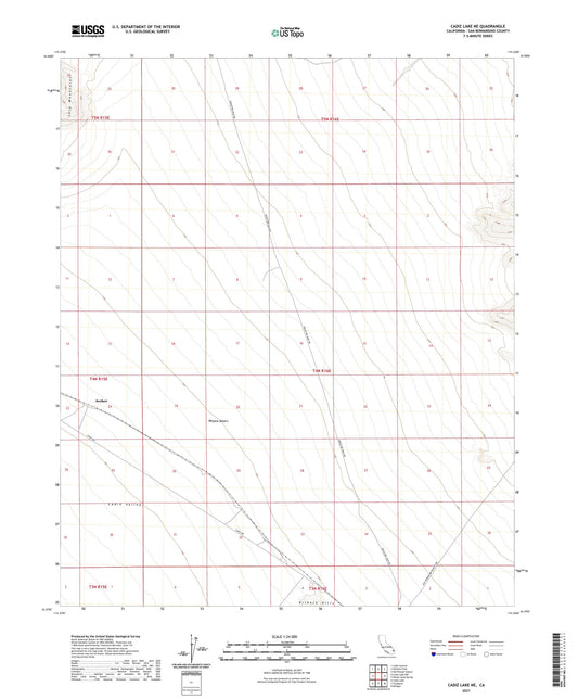 Cadiz Lake NE California US Topo Map Image