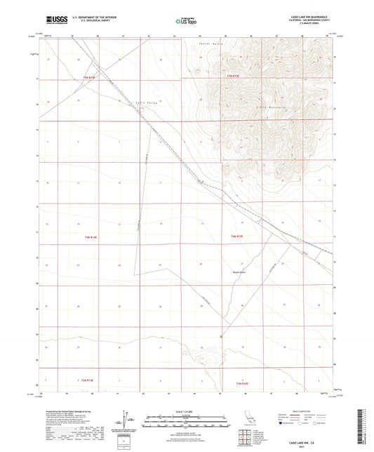 Cadiz Lake NW California US Topo Map Image